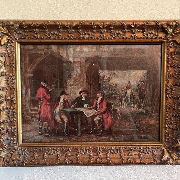Vintage Gold Gilded Frame Art Print England 18th Century Gallery Wall European - Picture 1 of 10